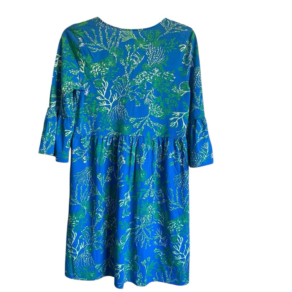 Lilly Pulitzer Jannie V-Neck A-Line Dress Briny Blue A Bit Salty print swing fit - Picture 8 of 12